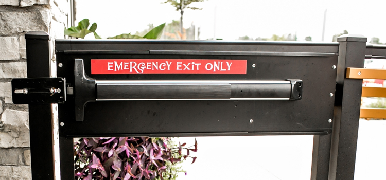 emergency push bar installation in Whittier